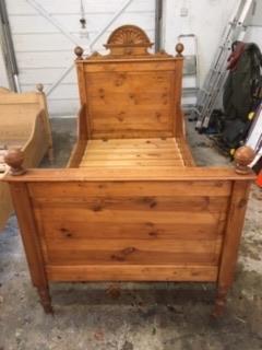 Image 2 of Antique wooden single sleigh bed