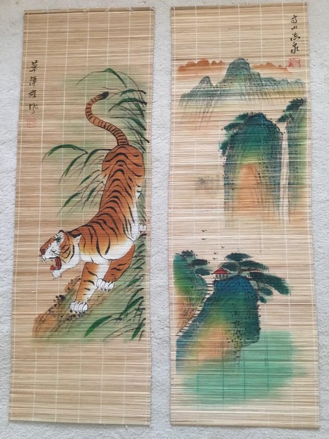 Image 2 of 2 Chinese table runners or could be wall hung