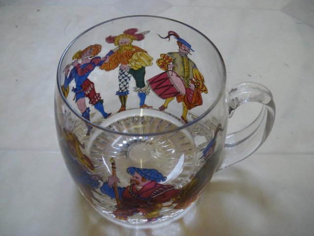 Preview of the first image of Unique Handmade Crystal Glass Tankard With Ministrels.