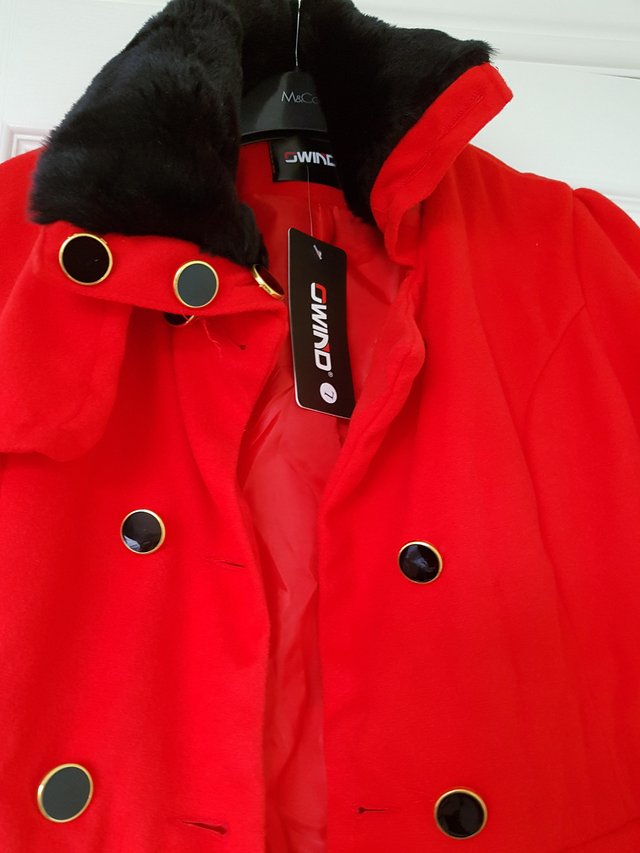 Image 3 of Size 8/10 Ladies Puff Red Jacket New BNWT winter