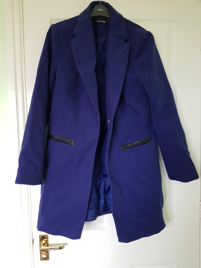 Preview of the first image of Size 14 George Ladies Blue Coat winter.