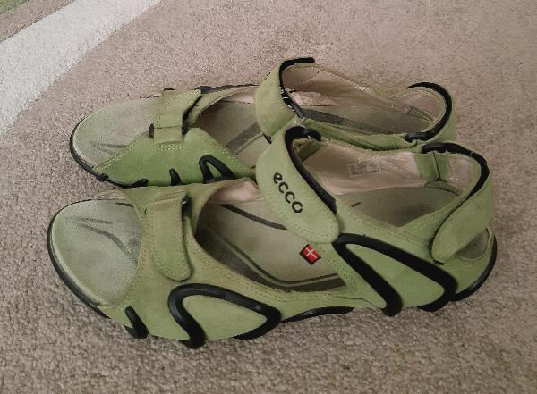 Preview of the first image of Ladies Lime Green Sandals By Ecco - Size 6 (Eu 39)  BX29.