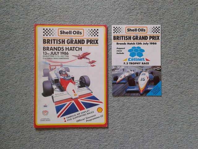 Preview of the first image of 1986 British Grand Prix Programme & Lap Chart.