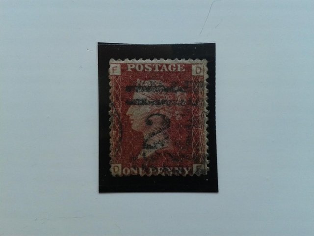 Preview of the first image of 1878, Plate 218, DF, One Penny (1d.) Red Stamp (SG43).