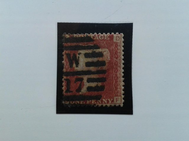Preview of the first image of 1877, Plate 202, DF, One Penny (1d.) Red Stamp (SG43).