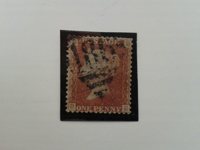 Preview of the first image of 1870, Plate 142, BB, One Penny (1d.) Red Stamp (SG43a).