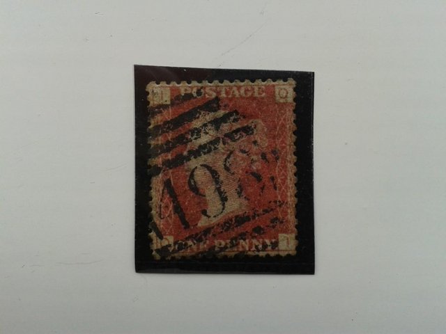 Preview of the first image of 1870, Plate 136, OI, One Penny (1d.) Red Stamp (SG43a).