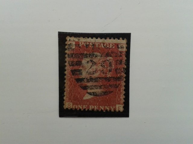 Preview of the first image of 1869, Plate 131, SE, One Penny (1d.) Red Stamp (SG43).