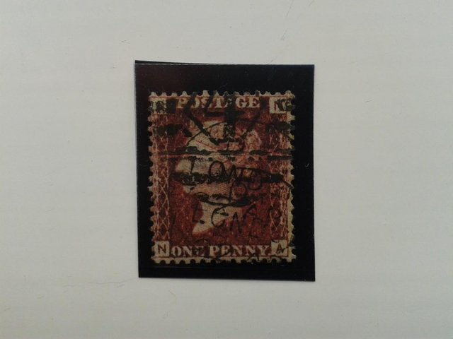 Preview of the first image of 1868, Plate 104, NA, One Penny (1d.) Red Stamp (SG44a).
