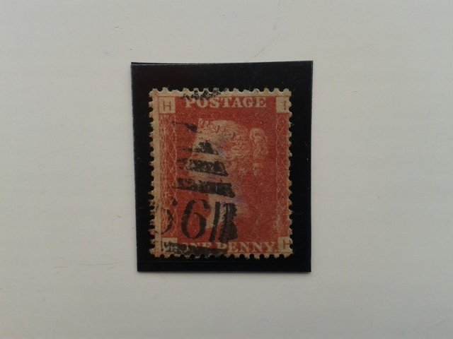 Preview of the first image of 1868, Plate 104, IH, One Penny (1d.) Red Stamp (SG43).