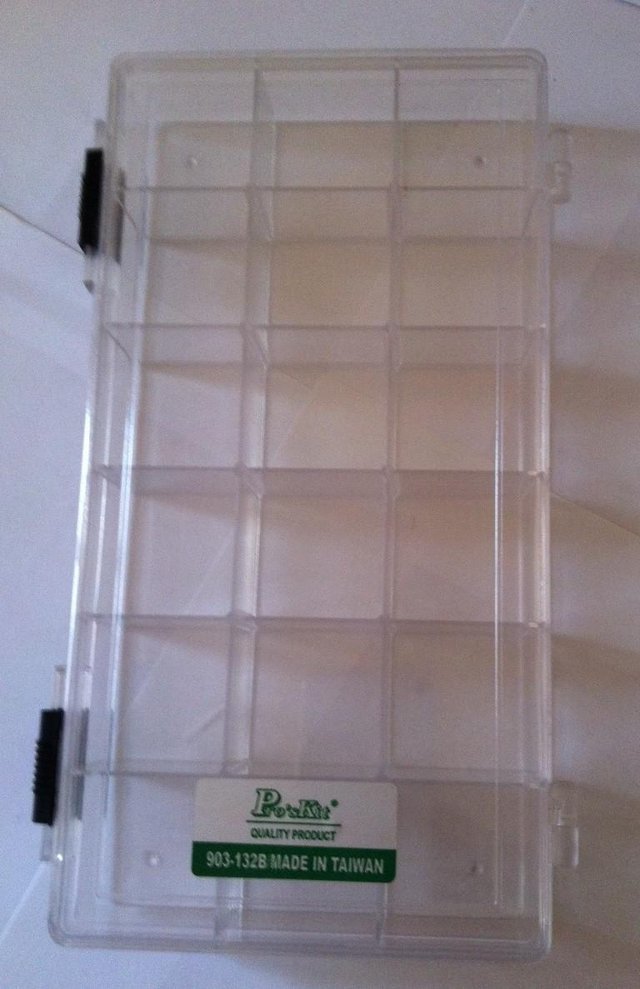Preview of the first image of 2 x 18 COMPARTMENTS,small  STORAGE BOX ( NEW , UNUSED ) - £5.