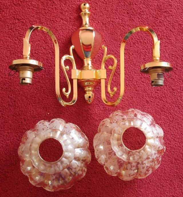 Image 2 of Pair decorative, ornate WALL LIGHTS, Quality made vgc