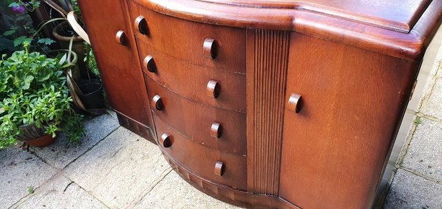 Image 6 of All Original Hand Made Solid Wood Art Deco Sideboard