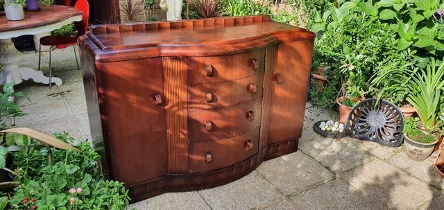 Image 9 of All Original Hand Made Solid Wood Art Deco Sideboard