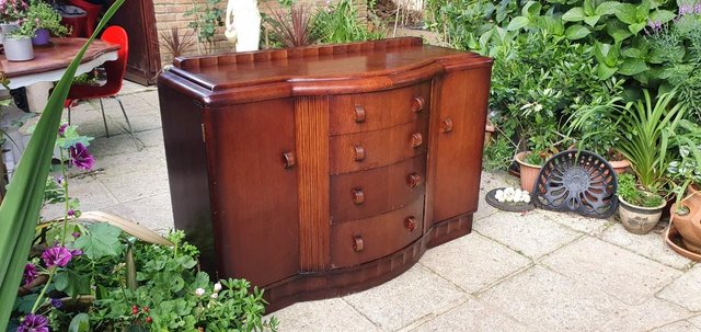 Image 11 of All Original Hand Made Solid Wood Art Deco Sideboard