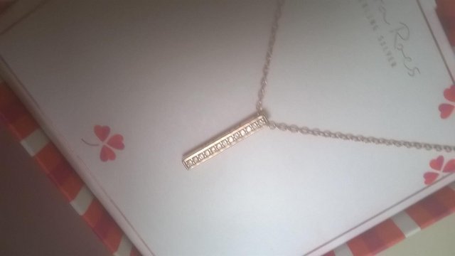Image 3 of Rose gold plated, CZ sterling silver necklace