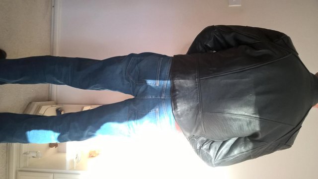 Preview of the first image of LEATHER JACKET SIZE 42 CAFE RACER STYLE.