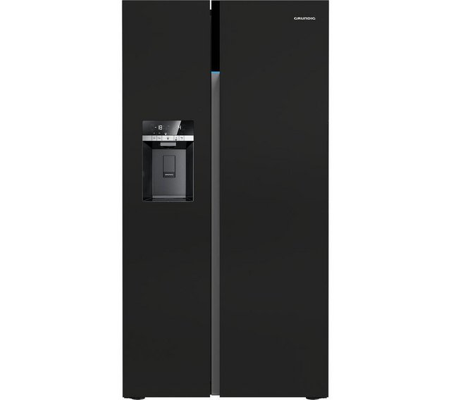 Preview of the first image of GRUNDIG NON PLUMBED BLACK AMERICAN FRIDGE FREEZER-ICE-WATER.
