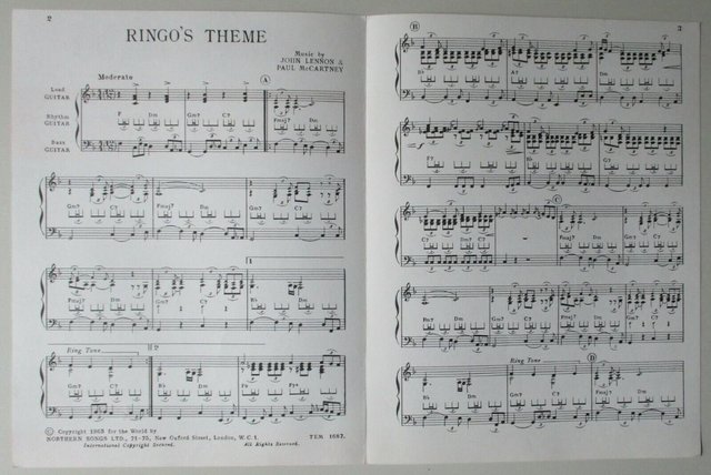 Image 2 of THE BEATLES. RINGO'S THEME. THIS BOY. UK SHEET MUSIC.1963