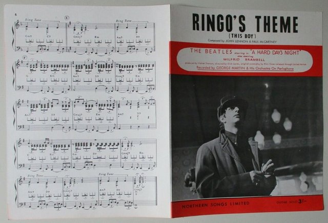 Image 3 of THE BEATLES. RINGO'S THEME. THIS BOY. UK SHEET MUSIC.1963