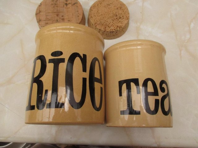 Preview of the first image of Vintage Tea and matching Rice Canisters.