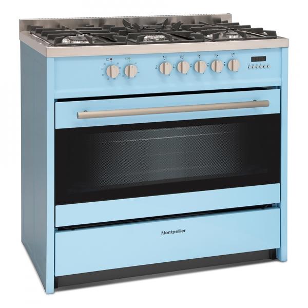 Preview of the first image of MONTPELLIER 90CM SINGLE CAVITY PURE BLUE RANGE COOKER-NEW-.