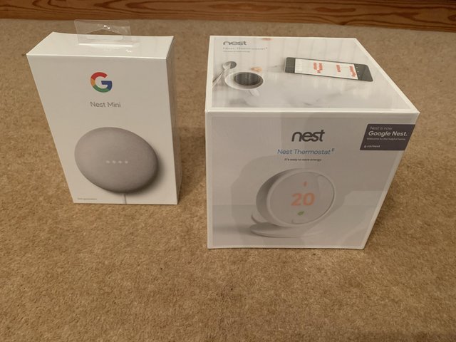 Preview of the first image of Google Nest and Nest Thermostat E (Brand new and sealed).