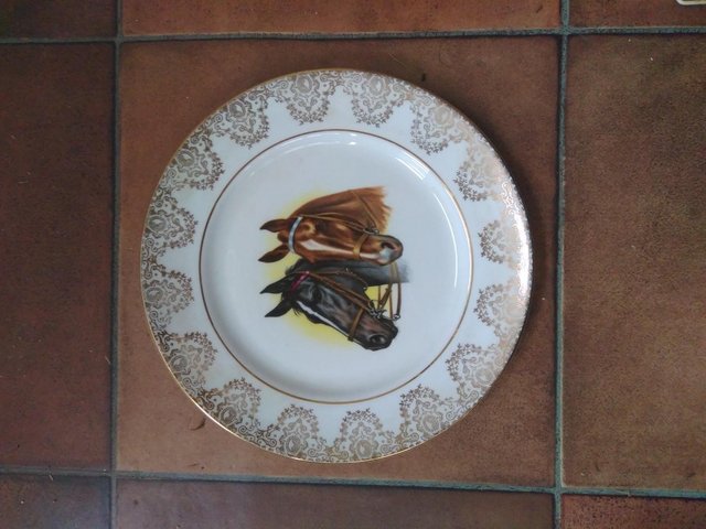 Image 2 of Ornamental China Plate with Horse Design