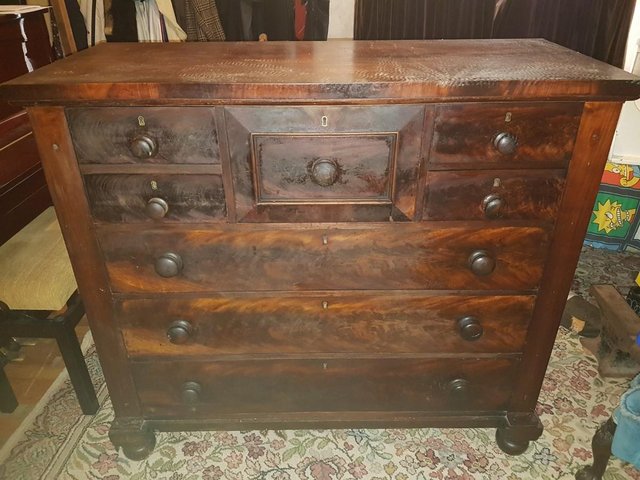Preview of the first image of Antique Hardwood Chest of Drawers.