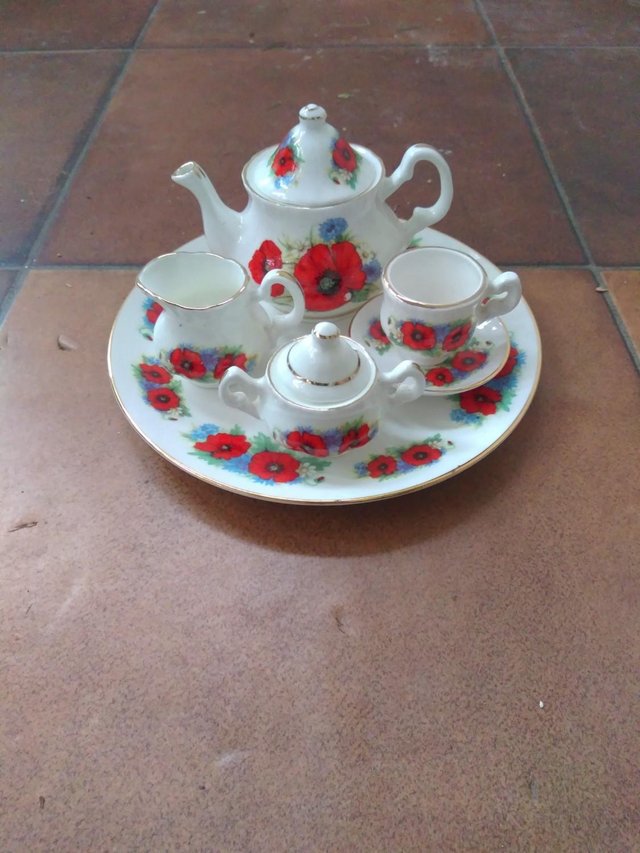 Preview of the first image of Miniature Fine China Tea Set.