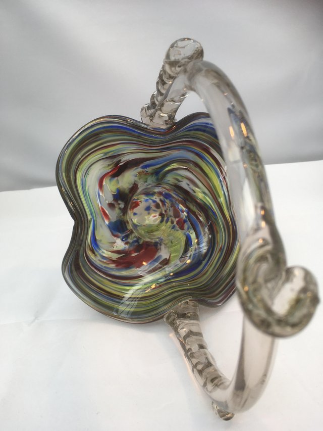 Image 3 of Vintage Murano Glass Flower Basket - Fab!