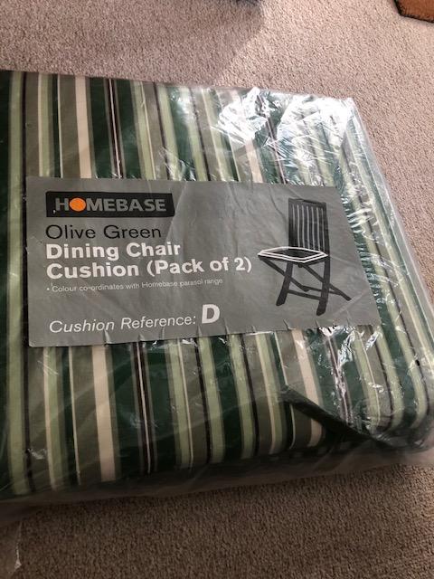 Preview of the first image of New pair of Olive Green Dining Chair Cushions.
