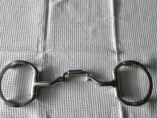 Image 2 of Myler Eggbutt with hooks correctional ported barrel bit