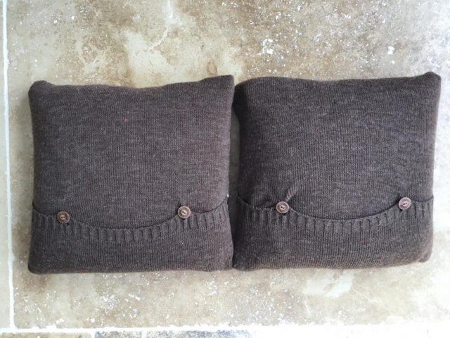 Preview of the first image of Cushions with hand knitted covers.
