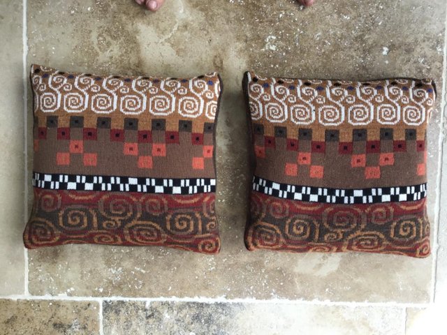 Image 3 of Cushions with hand knitted covers