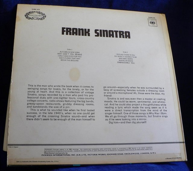 Image 2 of Frank Sinatra – Frank Sinatra - Hallmark SHM 676 - 1969