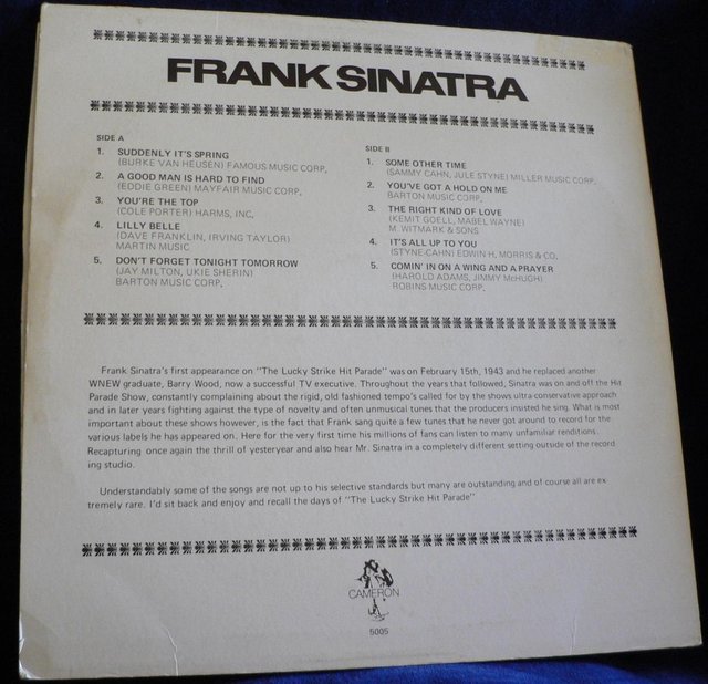 Image 2 of Frank Sinatra – Frank Sinatra - Cameron CLP-5005