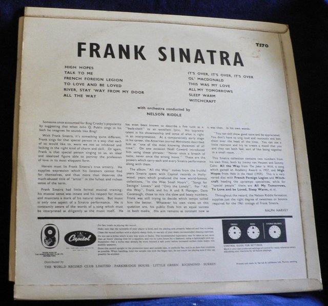 Image 2 of Frank Sinatra – All The Way - Capitol T570