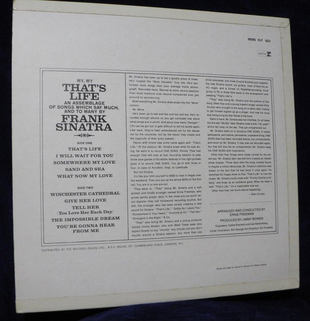 Image 2 of Frank Sinatra – That's Life - Reprise 1966