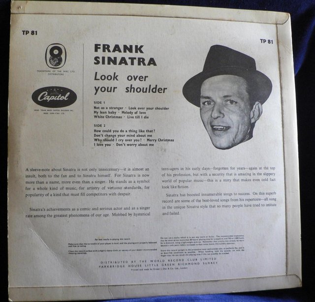 Image 2 of Frank Sinatra – Look Over Your Shoulder - Capitol 1961