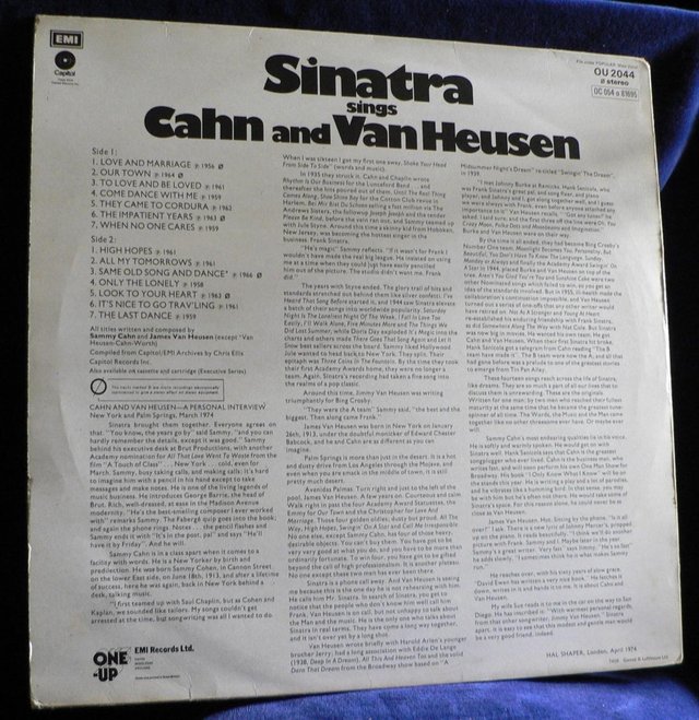 Image 2 of Frank Sinatra – Sinatra Sings Cahn And Van Heusen 1974