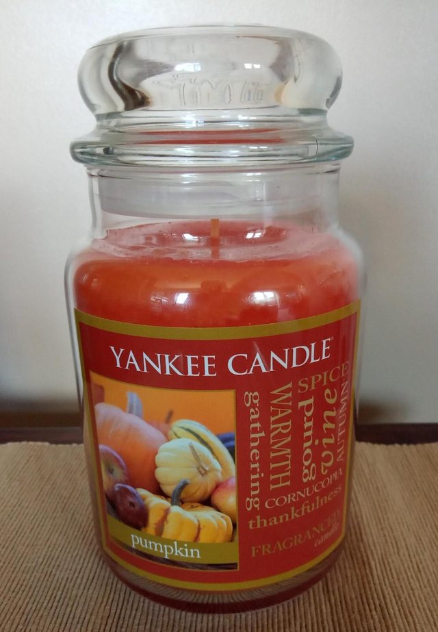 Preview of the first image of Yankee Candle Pumpkin (Rare Scent) 110-150 hrs burn time..