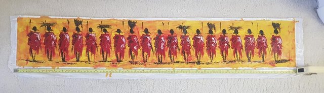 Preview of the first image of Masai Oil Painting - Panoramic.