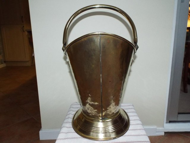 Image 3 of Antique Solid Brass Coal Scuttle