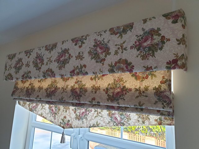 Preview of the first image of Roman Blind with padded Pelmet.