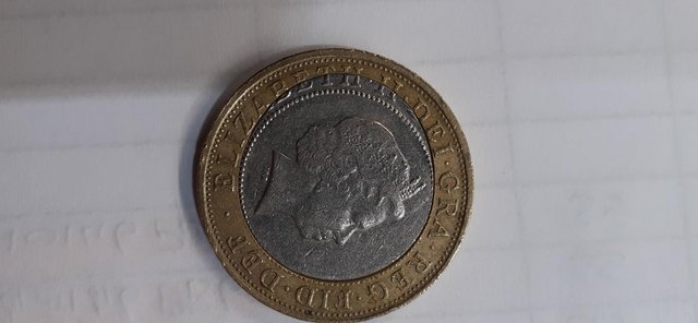 Image 2 of Mis Aligned Egg shaped £2 coin