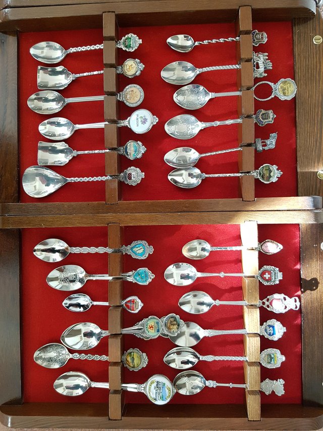Image 3 of 60 Collector Spoons & 5 Racks