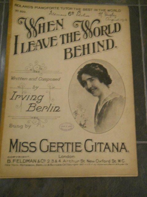 Preview of the first image of When I Leave the World Behind - Irving Berlin Vintage Sheet.