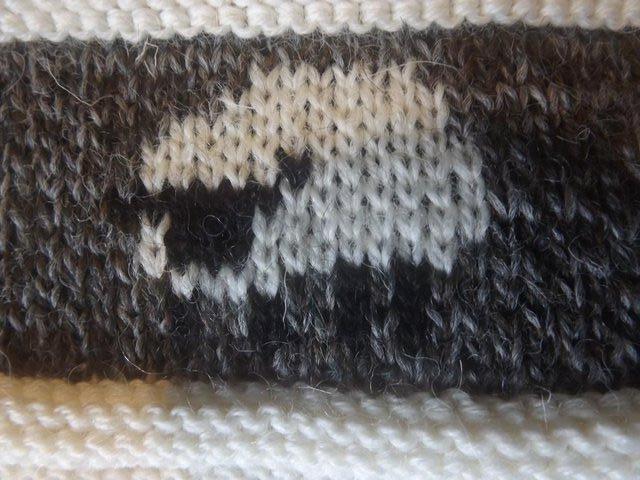 Image 2 of Knitted Woollen Scarf with sheep design