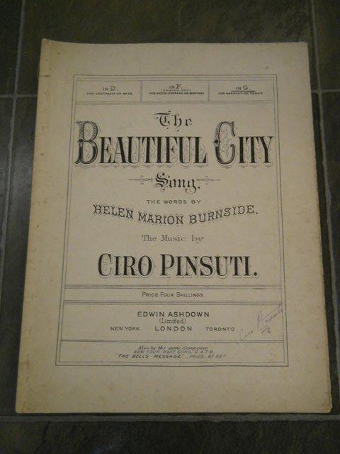 Preview of the first image of Vintage Sheet Music -The Beautiful City Song.